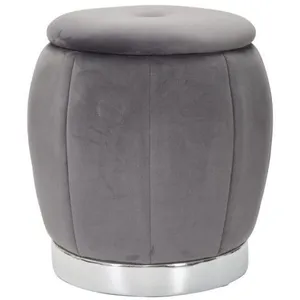 Pouf Coffre Rangement Paris Gris Foncé & ArgentVendu parcdiscount