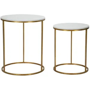 MAUROFERRETTI Paire de tables simply marbre cm ø 52X63-42X53 pas cher