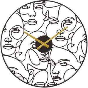 Horloge ronde en métal Faces 50 x 3.5 cm pas cher
