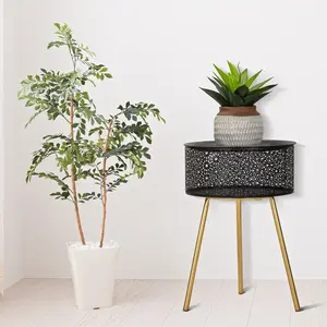 Table basse Mauro Ferretti Blacky - Doré - 35x50 cm pas cher