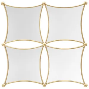 Miroir mural géométrique en métal doré 68x35x68 cm pas cher