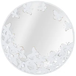 Miroir mural papillons en métal blanc Ø 625x23 cm pas cher