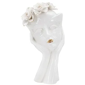 Vase en porcelaine blanc 165x14x273 cm pas cher