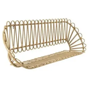 Étagère murale en métal et rotin style bohème chic PanamaVendu parcdiscount