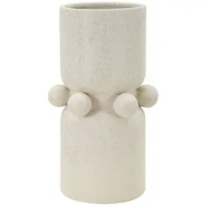 Vase en céramique beige avec boules Ø 16x28 cm