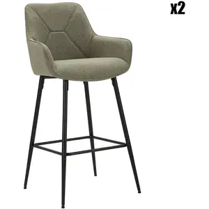MAUROFERRETTI Jeu de tabourets de bar gris 2 pcs cm 55X55X109 pas cher