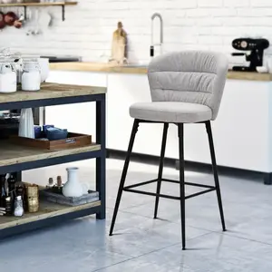 MAUROFERRETTI Tabouret De Bar Losanna Gris Ensemble 2 Pcs Cm 52x59x108 pas cher