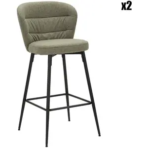 MAUROFERRETTI Losanna vert tabouret de bar ensemble 2 pcs cm 52X59X108 pas cher