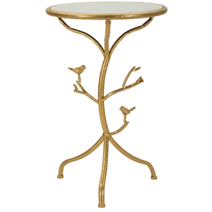 Table dAppoint en Marbre Birds 60cm Or pas cher