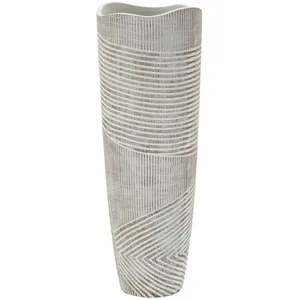 Vase Mauro Ferretti Resina Woody - Blanc - 19x55 cm pas cher