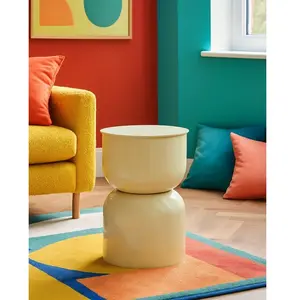 Table dAppoint en Métal Oyi 46cm Crème pas cher
