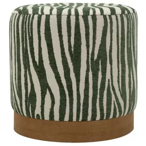 Pouf Imprimé Zèbre Savana 40cm Vert pas cher