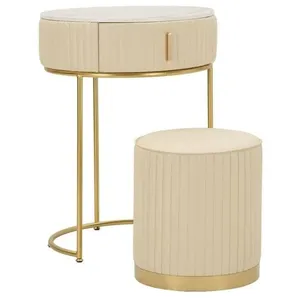 Table de chevet/coiffeurse avec pouf Mauro Ferretti pas cher