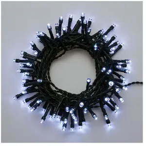 Lotti Luminalpark Guirlande Lumineuse D'Extérieur 7,2 M, 180 Led Blanc Froid, Câble Vert, Contrôleur Et Timer, À Piles pas cher
