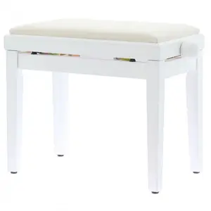 QUIKLOK PB010WHS Piano Bank Verstelbaar 480-570 mm, Fluwelen Zitting... pas cher