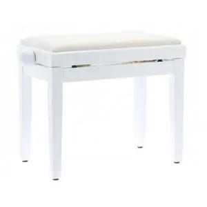 QUIKLOK PB010WH Piano Bank Verstelbaar 480-570 mm, Fluwelen Zitting,... pas cher
