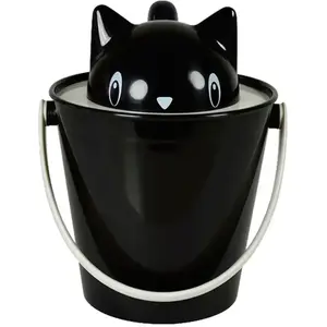 United Pets Crick - Seau à Croquettes pour les chats, fabriquè en Italie, cuillère-mesure incluse. Couleur: Noir. Designer: Giovannoni