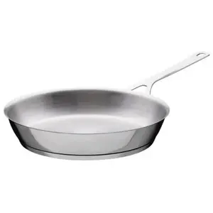 Alessi Pots&Pans Poêle en Acier Inoxydable 18/10 Argenté, Ø 28 cm pas cher