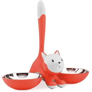 Alessi Tigrito, CIOTOLA Gatti RO, polypropylène, acier inoxydable 18/10, multicolore, taille unique