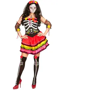 Comparateur de prix : Costume - Robe Courte et Accessoires - Dia De Los Muertos - S