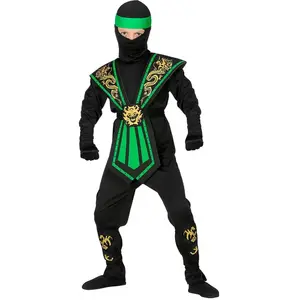 Comparateur de prix : Costume de ninja - WIDMANN - 38515 - Taille 116 - Noir et vert - Motif dragon doré