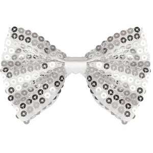 Widmann - Vlinderstrik Pailletten Zilver - Zilver - Carnavalskleding - Verkleedkleding