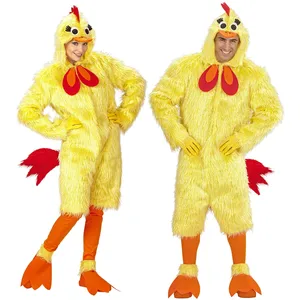 Widmann Costume de poussin en peluche, combinaison avec capuche, leggings, couvre-bottes, fête à thème, carnavalVendu parbol