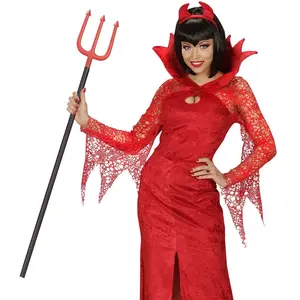 Comparateur de prix : Widmann - Opvouwbare 3-Tand 114 Centimeter - Rood - Halloween - Verkleedkleding