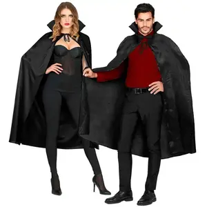 Widmann - Zwarte Cape 130 Centimeter - Zwart - One Size - Halloween - Verkleedkleding pas cher