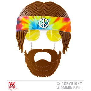 Widmann Lunettes Hippie Avec Barbe - Multicolores pas cher