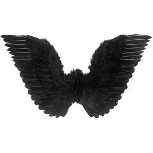 Comparateur de prix : Ailes d'ange noires à plumes adulte - WIDMANN - 85 x 30 cm - Horreur