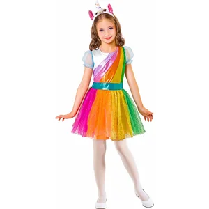 WIDMANN - Regenboog eenhoorn kostuum voor meisjes - 128 (5-7 jaar) pas cher