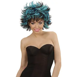 Comparateur de prix : Widmann Perruque Steamy Noire et Bleue