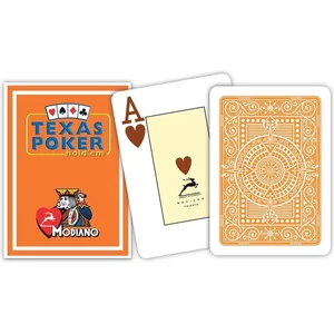 Modiano Cartes Texas Poker 100% plastique (orange)