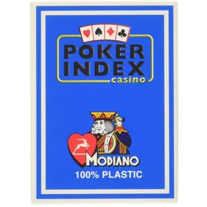 Modiano Texas Poker 4 Mini Index Bleu - Cartes à Jouer Texas Poker pas cher