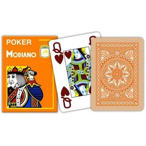 Unbekannt Modiano 485 Jeu de 4 Cartes de Jeu Poker Cristallo, Orange