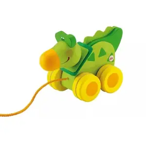 Petit jouet à traîner en bois Crocodile pour bébé SEV81846 pas cher