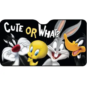 Worner Bros Protège-soleil avant pour enfant fille Looney Tunes 130 x 70 cm Bugs Bunny Daffy Duck Titti Silvestro soleil protection voyage