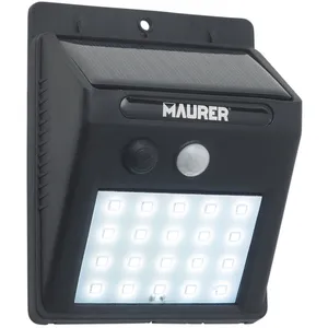 MAURER Aplique Solar led 200 Lumenes, IP65 Con Sensor Movimiento y Crepuscular pas cher