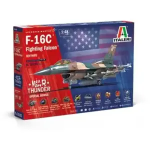 Italeri Modelbouwpakket Militaire voertuigen - 35105 General Dynamics F-16C Fighting Falcon - Straaljager - War Thunder Special BONUS! Plastic - 1:48 - Modelbouw