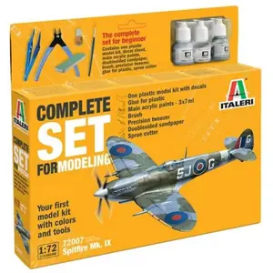 1:72 Italeri 72007 Spitfire Mk. IX UK/USA Vliegtuig - Complete Set - Starter Kit Plastic ModelbouwpakketVendu parbol