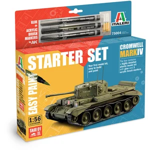 Italeri Modelbouwpakket Militaire voertuigen - 75004 Cromwell Mk. IV WWII - Britse Tank - Starter Set Plastic - 1:56 - Modelbouw pas cher