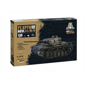1:56 Italeri 25757 Pz. Kpfw. III Ausf. J/L/M/N - WWII - Tank met 4 Bou... pas cher