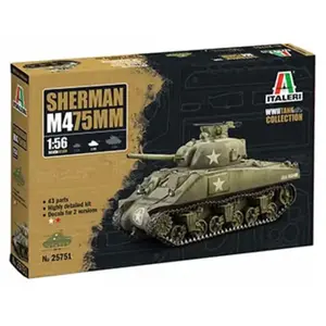 1:56 Italeri 25751 Sherman M4 75mm - WWII Plastic ModelbouwpakketVendu parbol