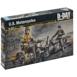 1:35 Italeri 322 U.S. Motorcycles D-Day Plastic ModelbouwpakketVendu parbol
