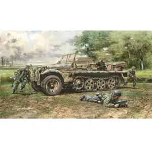 Italeri Maquette Véhicule Militaire : Sd.Kfz.10 Demag D7 Et Troupes pas cher