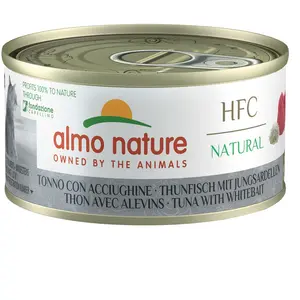 Almo Nature 6 x 70 g pour chat - HFC Natural thon, alevins de sardines pas cher
