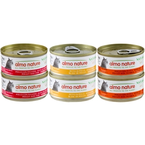 Almo Nature 6 x 70 g pour chat - HFC Natural Sélection au poulet (3 variétés)Vendu parzooplus-be