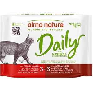Almo Nature Daily 6 x 70 g pour chat - lot mixte 3 (2 saveurs) pas cher