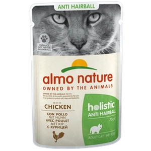 12x70g Anti Hairball Poulet Almo Nature Holistic - Pâtée Pour Chat pas cher